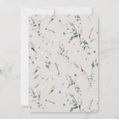 花の自転車の少女 水彩画の誕生日 招待状 (裏面)