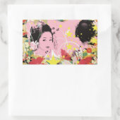 花の舞八重の舞 長方形シール (バッグ)