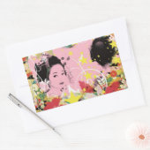 花の舞八重の舞 長方形シール (封筒)