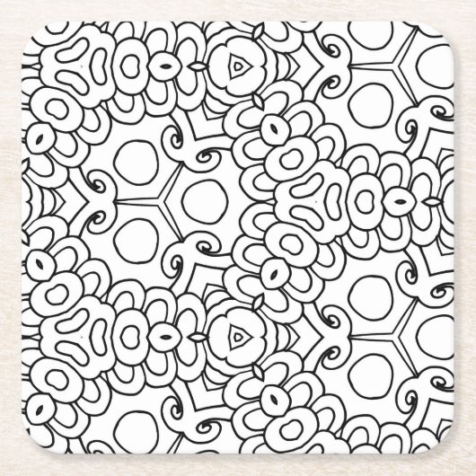 花の色をモダン付ける スクエアペーパーコースター (正面)