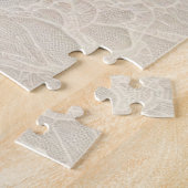 花の花のモノグラムのレースのピンクの紫の紫 ジグソーパズル (側面)