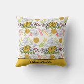 花の花の名前パーソナライズされた。 クッション (裏面)