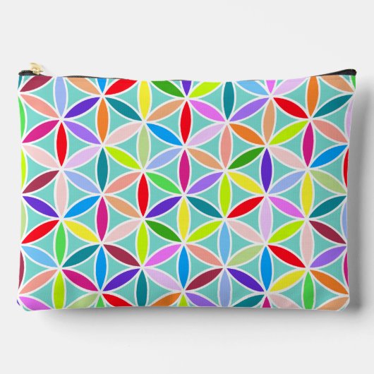 花の花の大柄 – 数々の色 アクセサリーポーチ (正面)