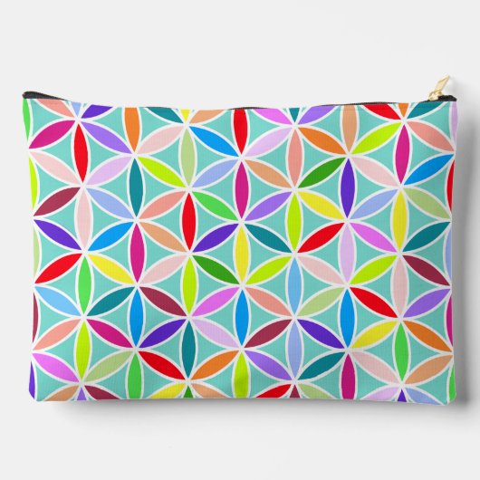 花の花の大柄 – 数々の色 アクセサリーポーチ (裏面)