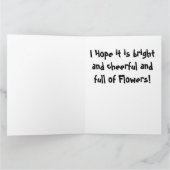 花の花の植物のアイリス大きいバースデー・カード カード (内部)