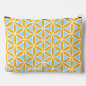 花の花の模様オレンジ白&青 アクセサリーポーチ (裏面)