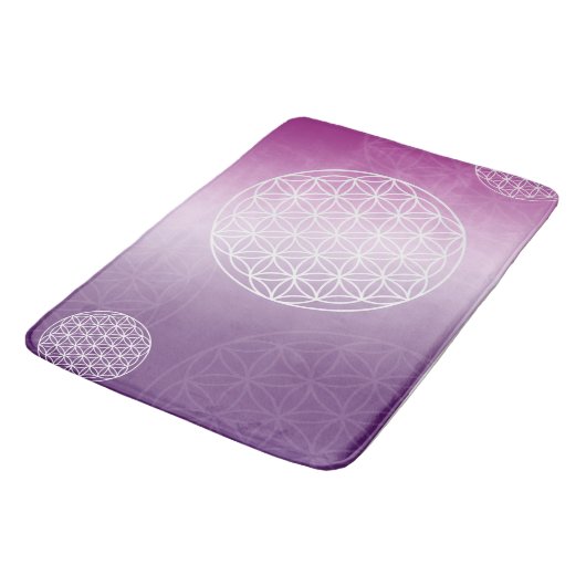 花の花の紫色のベデマット バスマット (アングル)