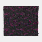 花の花の花の名前のブルゴーニュパーソナライズされたー フリースブランケット (正面(横))