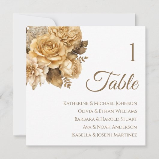 花の花の花束 – 座席表（中立型） 招待状 (正面)