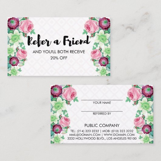 花の花は友人の紹介を参照します 紹介カード (正面/裏面)