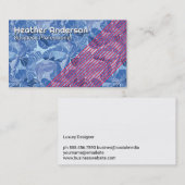 花の花びらパターン | 青芸術的色 名刺 (正面/裏面)
