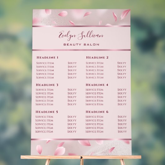 花の花びらフェイク箔の価格表 アクリルサイン (ニュートラル)