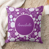 花の花を紫色の花の形にカスタムした クッション (ブランケット)