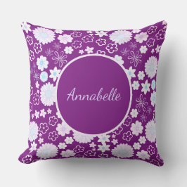 花の花を紫色の花の形にカスタムした クッション