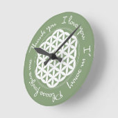 花の花ホオポノポン ラウンド壁時計 (傾斜)