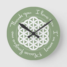 花の花ホオポノポン ラウンド壁時計