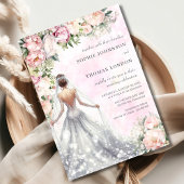 花の花嫁の水結婚色 招待状