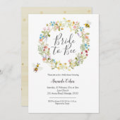 花の花嫁beeブライダルシャワーへの招待 招待状 (正面/裏面)