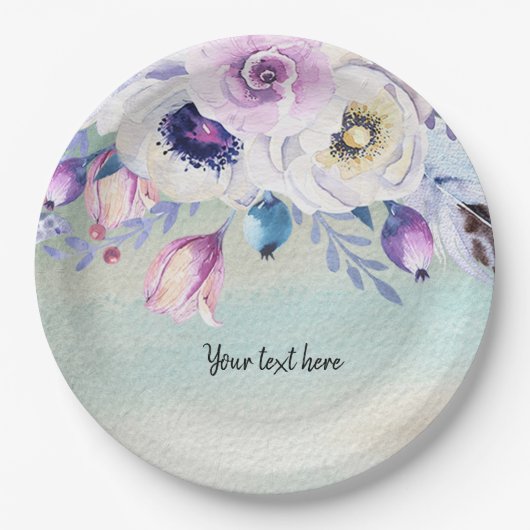 花の花束すべての行事 ペーパープレート (正面)