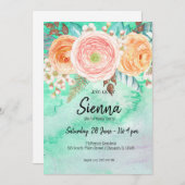 花の花束すべての行事 招待状 (正面/裏面)