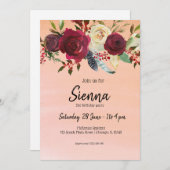 花の花束すべての行事 招待状 (正面/裏面)