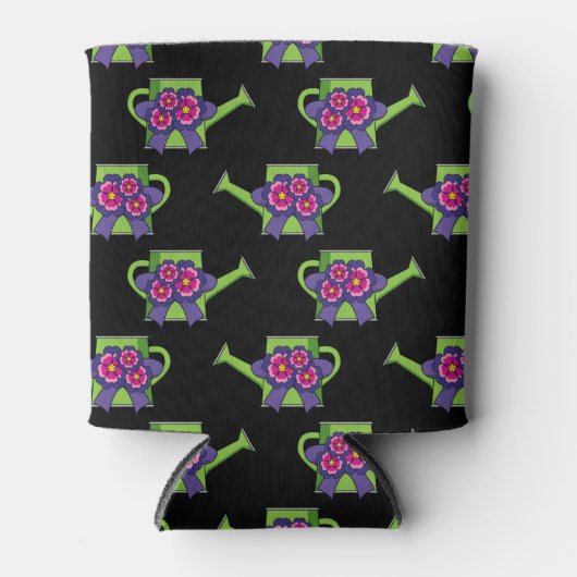 花の花束でかわいい散水缶 缶クーラー (正面)