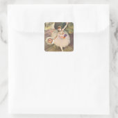 花の花束とデガスバレリーナ スクエアシール (バッグ)