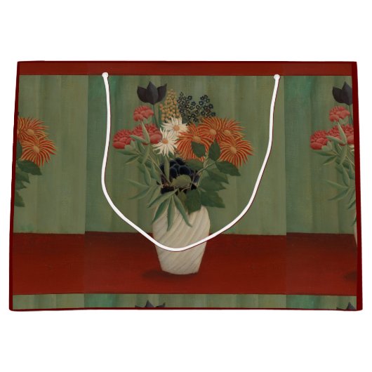 花の花束と中国アスターと東京 ラージペーパーバッグ (正面)