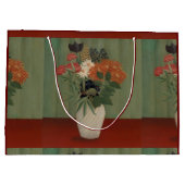 花の花束と中国アスターと東京 ラージペーパーバッグ (裏面)