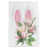 花の花束のイースターバニーの耳 ミディアムペーパーバッグ (正面)