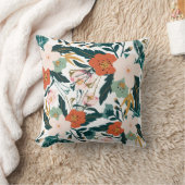 花の花束のコンピュータ・アートの装飾柔らかい白 クッション (ブランケット)