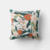 花の花束のコンピュータ・アートの装飾柔らかい白 クッション (裏面)