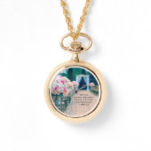 花の花束の愛と結婚の通路の聖書の聖句 腕時計 (正面)