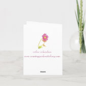 花の花束の旧式なじょうろのサンキューカード サンキューカード (裏面)