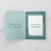 花の花束の結婚おめでとうグリーン カード (内部)