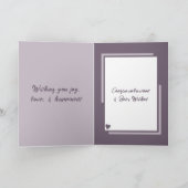 花の花束の結婚おめでとう紫 カード (内部)