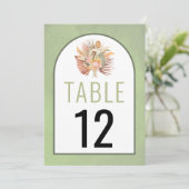 花の花束の結婚テーブル番号カード (スタンド正面)