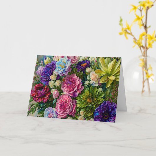 花の花束の花束の花束アートカード カード (黄色い花)