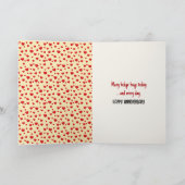 花の花束を持つアニバーサリーハリネズミ カード (内部)