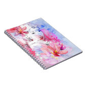 花の花束を持つ美しい女の子 ノートブック (右側)