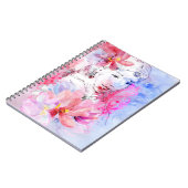 花の花束を持つ美しい女の子 ノートブック (左側)