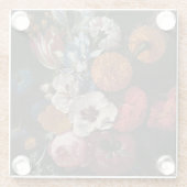 花の花束を持つ静物詩 | Johan Johnsen ガラスコースター (裏面)