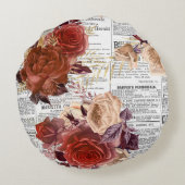 花の花束オン新聞 ラウンドクッション (裏面)