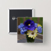 花の花束ボタン 缶バッジ (正面&裏面)