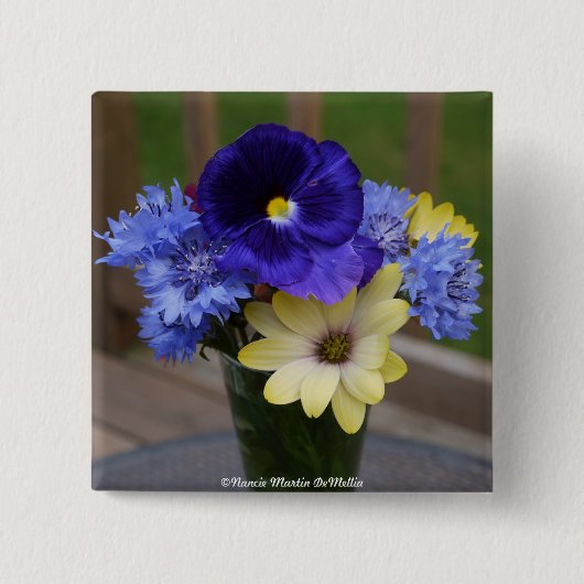 花の花束ボタン 缶バッジ (正面)