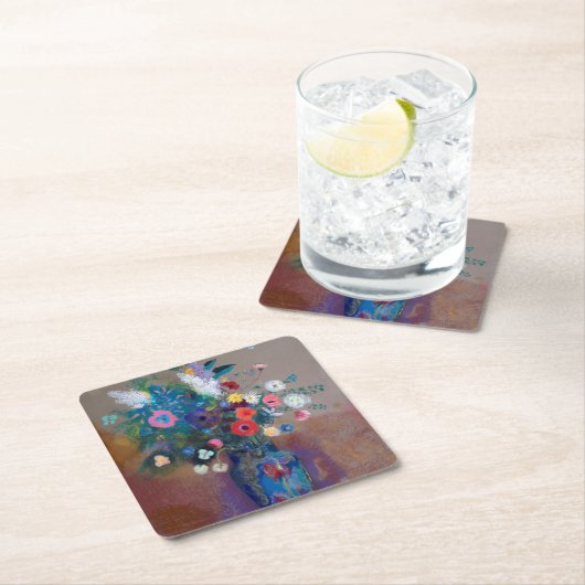 花の花束レドン スクエアペーパーコースター (インサイチュ)