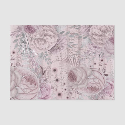 花の花束ヴィンテージ楽譜 薄葉紙 (正面)