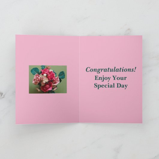 花の花束記念日カードおばさん&おじさん カード (内部)