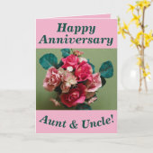 花の花束記念日カードおばさん&おじさん カード (黄色い花)