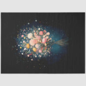 花の花束黒い背景BF9デコページ 薄葉紙 (正面)